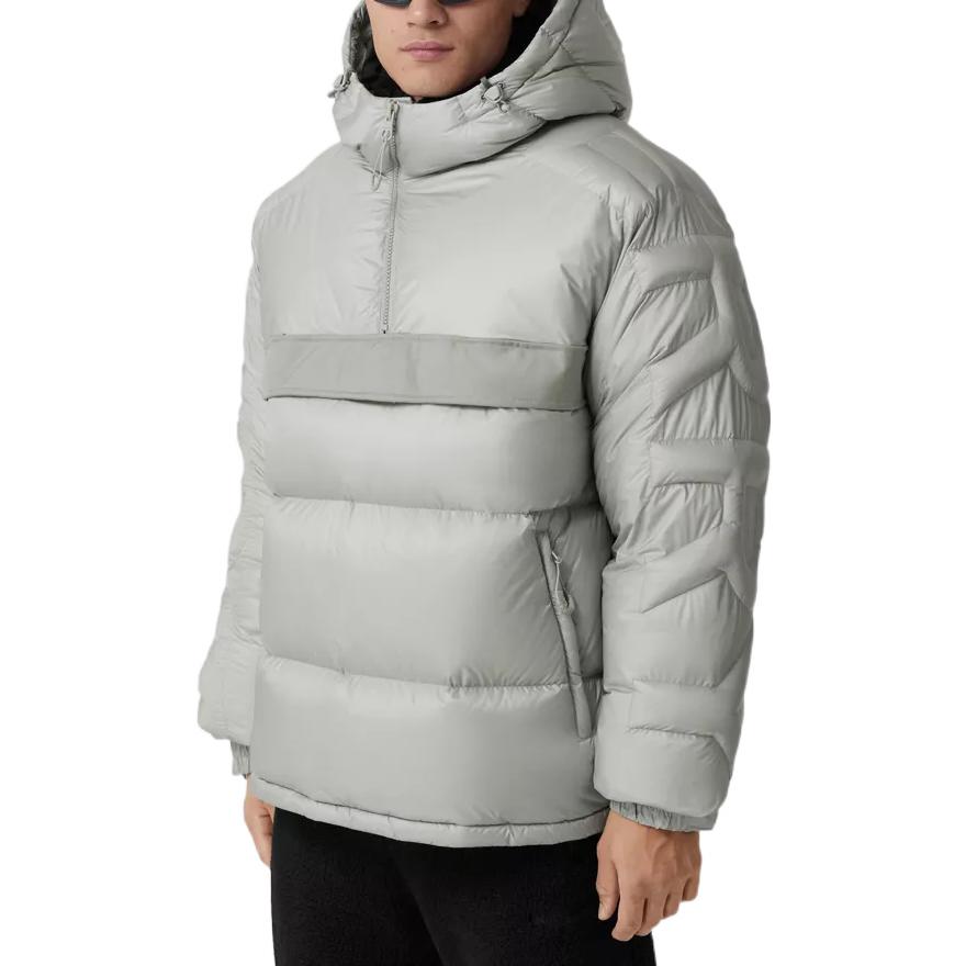 Burberry FW22  Gray Solid Color Zip-Up Hooded Down Jacket 80637181 圖 5