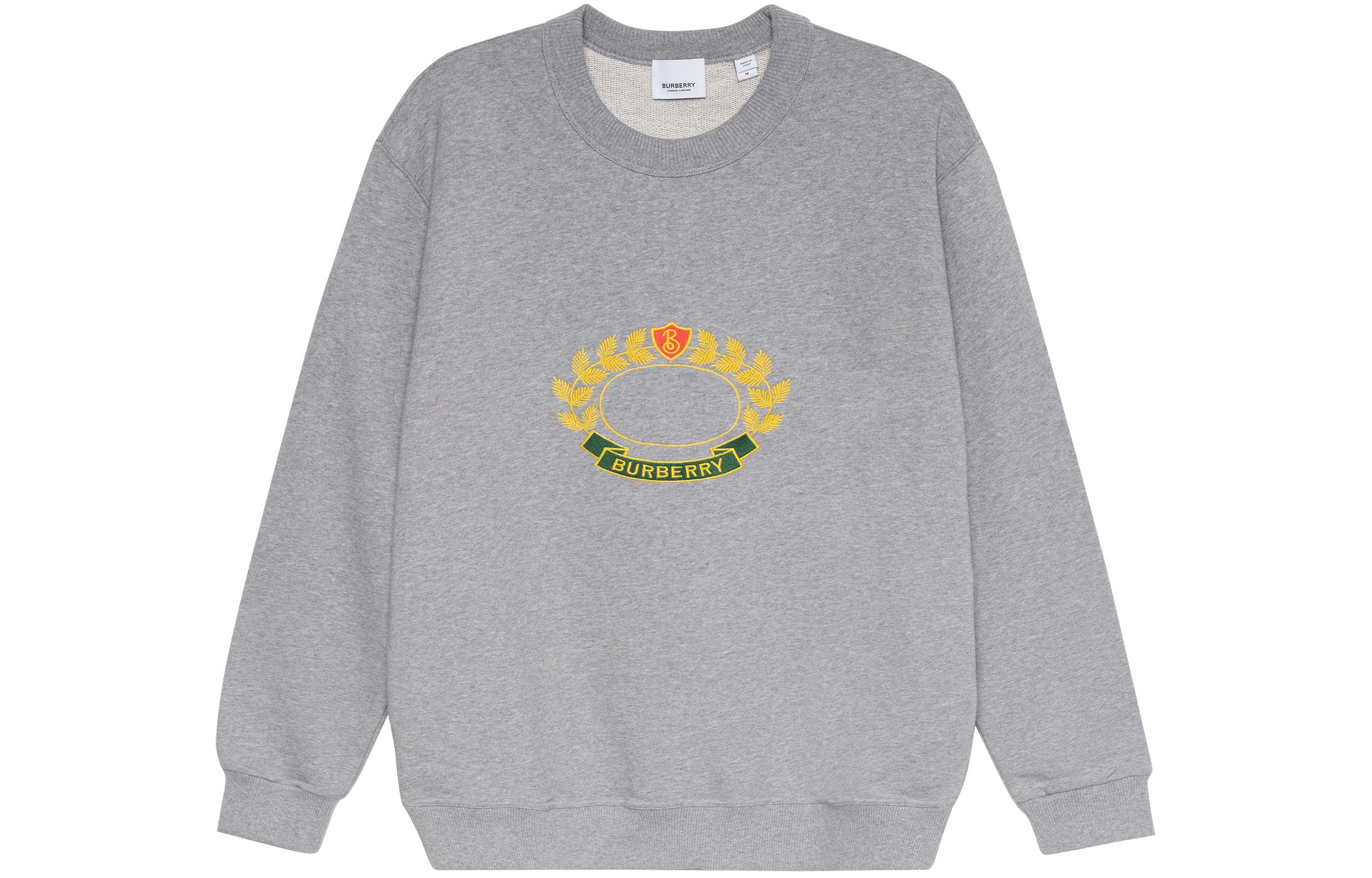 Order 버버리 FW22 그레이 자수 크루넥 긴팔 스웻셔츠. 80612891