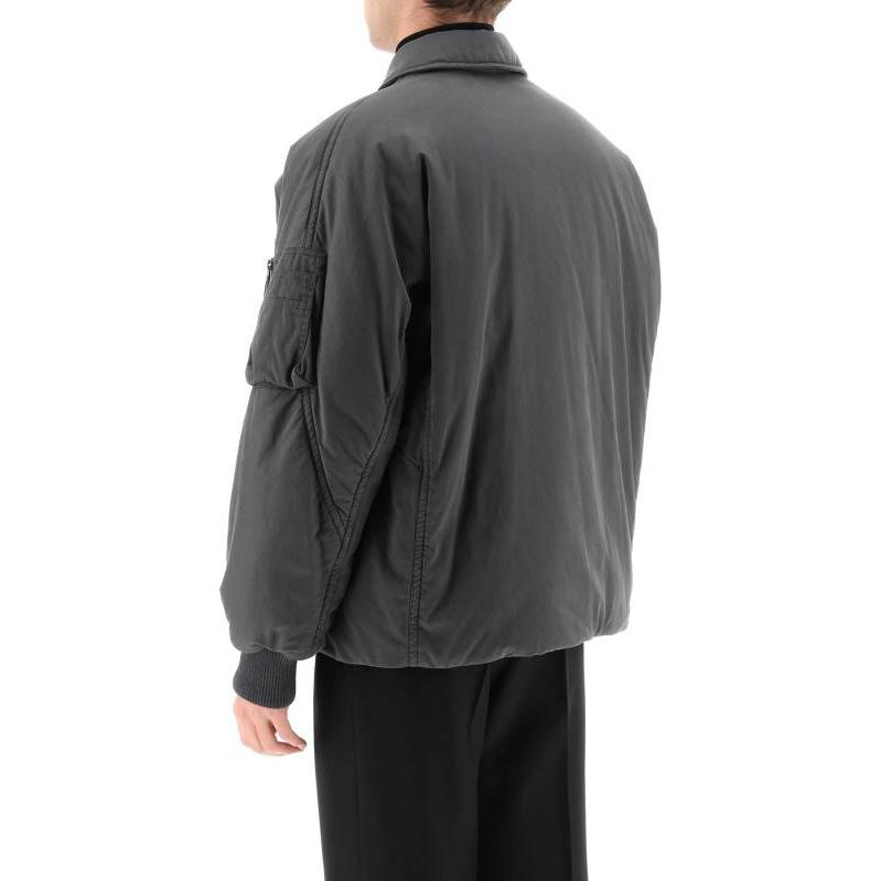 Purchase Burberry FW22  Grey Logo Embroidered Collar Long-Sleeve Jacket 80608931