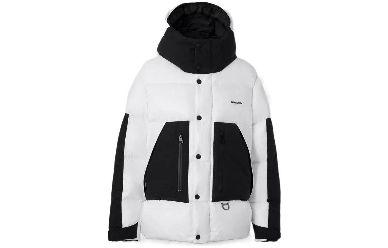 Buy Burberry FW22  Hooded Slim Fit Down Jacket Black White 80606611