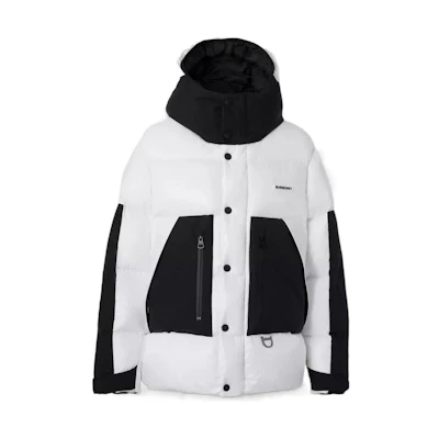 Burberry FW22 Hooded Slim Fit Down Jacket Black White 80606611