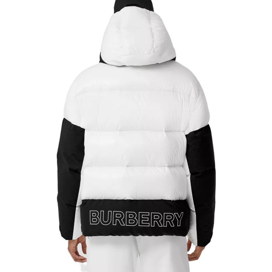 Shop Burberry FW22  Hooded Slim Fit Down Jacket Black White 80606611