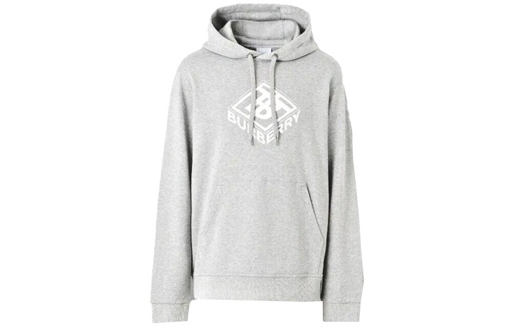 Burberry FW22  Light Grey Hoodie with Letter Logo Print. 80466181 圖 2