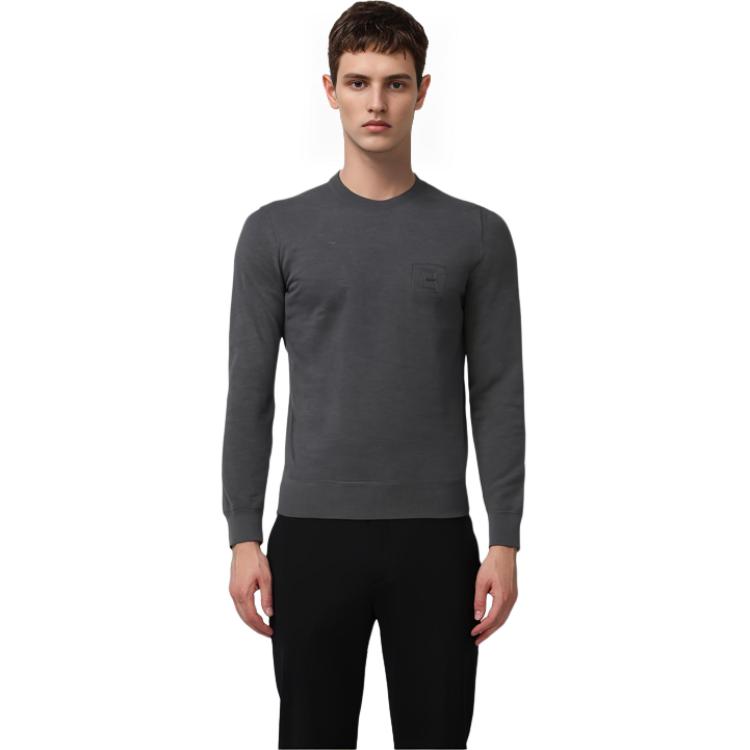 Shop Burberry FW22  Logo Embroidered Crewneck Sweater Dark Grey. 80616761