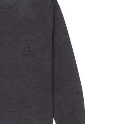 Burberry FW22 Logo Embroidered Crewneck Sweater Dark Grey. 80616761 2