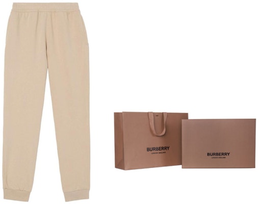 Burberry FW22 Seluar Jogging Logo Cetak Kapas Elastik Khaki. 80630491 1