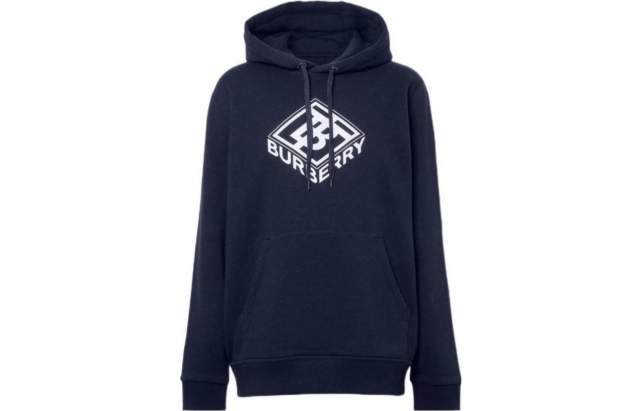 Burberry FW22  Logo Print Pullover Hoodie in Navy Blue. 80466171 圖 2