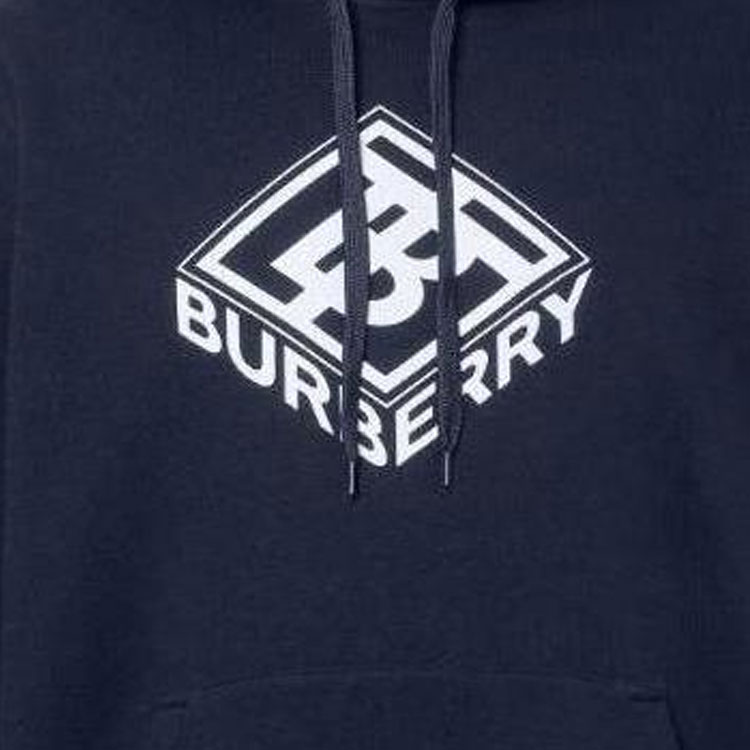 Burberry FW22  Logo Print Pullover Hoodie in Navy Blue. 80466171 圖 7