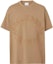 Buy Burberry FW22 Loose Fit Logo Embroidered Crewneck T-Shirt Camel Brown. 80609151
