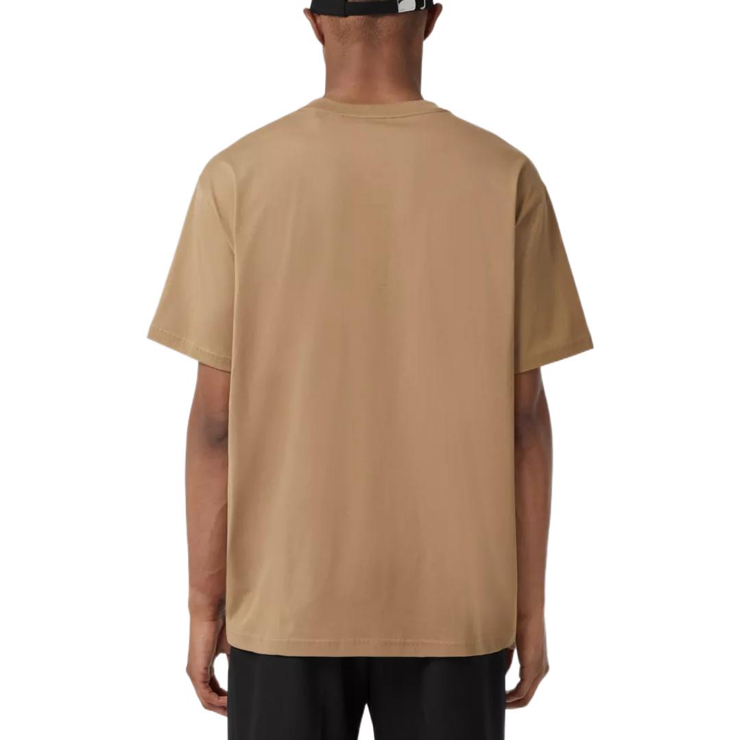 Lookbook Burberry FW22  Loose Fit Logo Embroidered Crewneck T-Shirt Camel Brown. 80609151