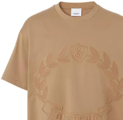 Burberry FW22 Loose Fit Logo Embroidered Crewneck T-Shirt Camel Brown. 80609151 Sizing Burberry FW22 Loose Fit Logo Embroidered Crewneck T-Shirt Camel Brown. 80609151