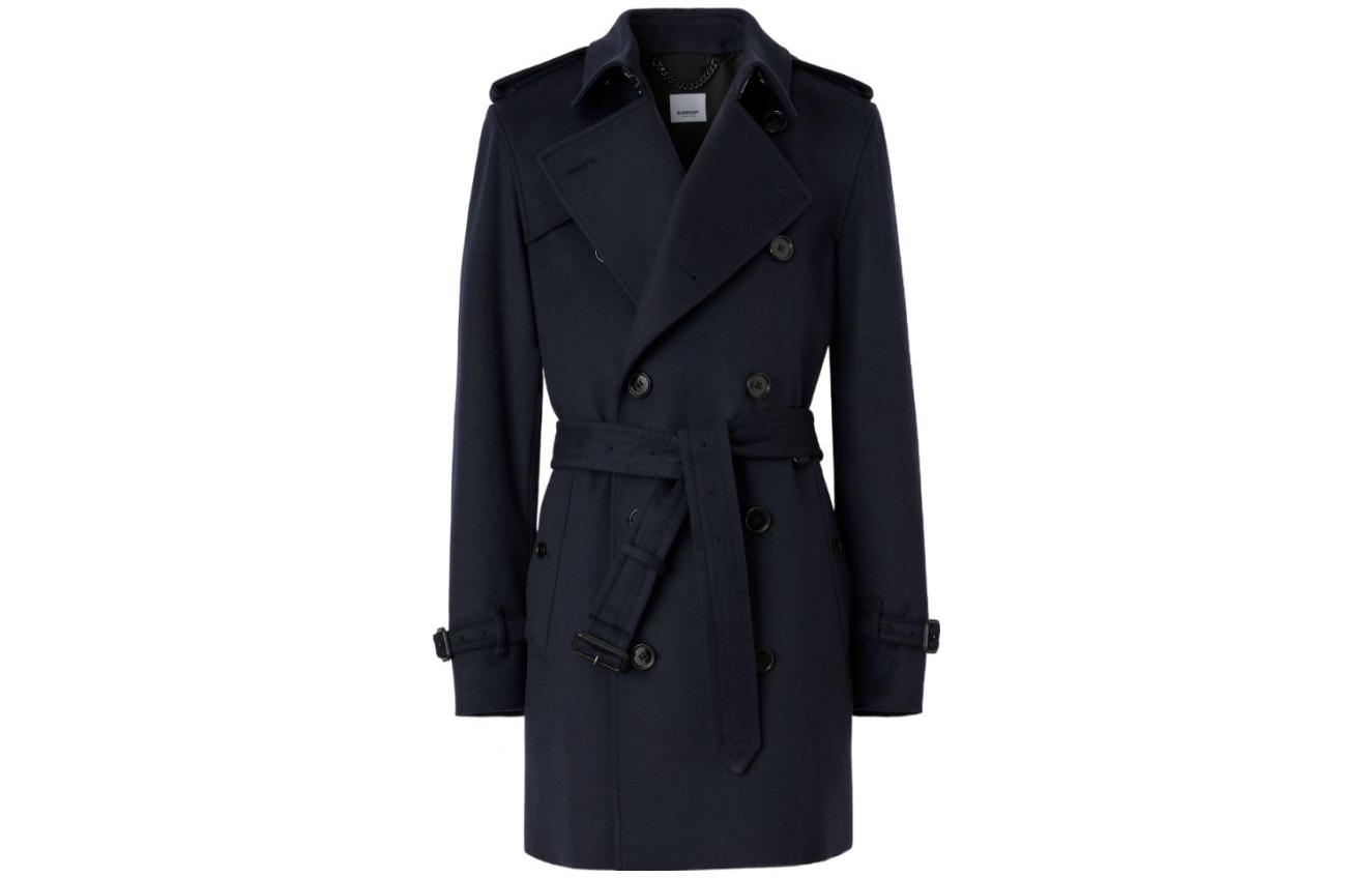 Burberry FW22  Navy Blue Double-Breasted Long Sleeve Trench Coat. 80581301 圖 2