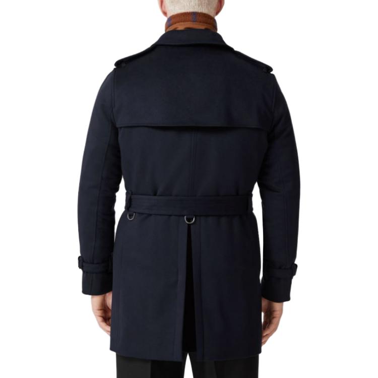 Burberry FW22  Navy Blue Double-Breasted Long Sleeve Trench Coat. 80581301 圖 5