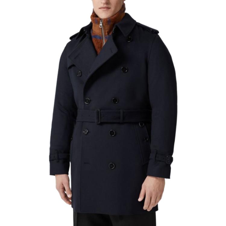 Burberry FW22  Navy Blue Double-Breasted Long Sleeve Trench Coat. 80581301 圖 6