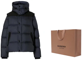 Cheap Burberry FW22 Jaket Navy Blue dengan Lengan & Hood Lepas Pasang. 80591401