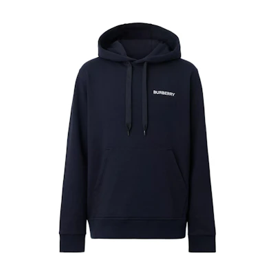 Burberry FW22 Navy Blue Letter Print Hoodie Sweater. 80575441