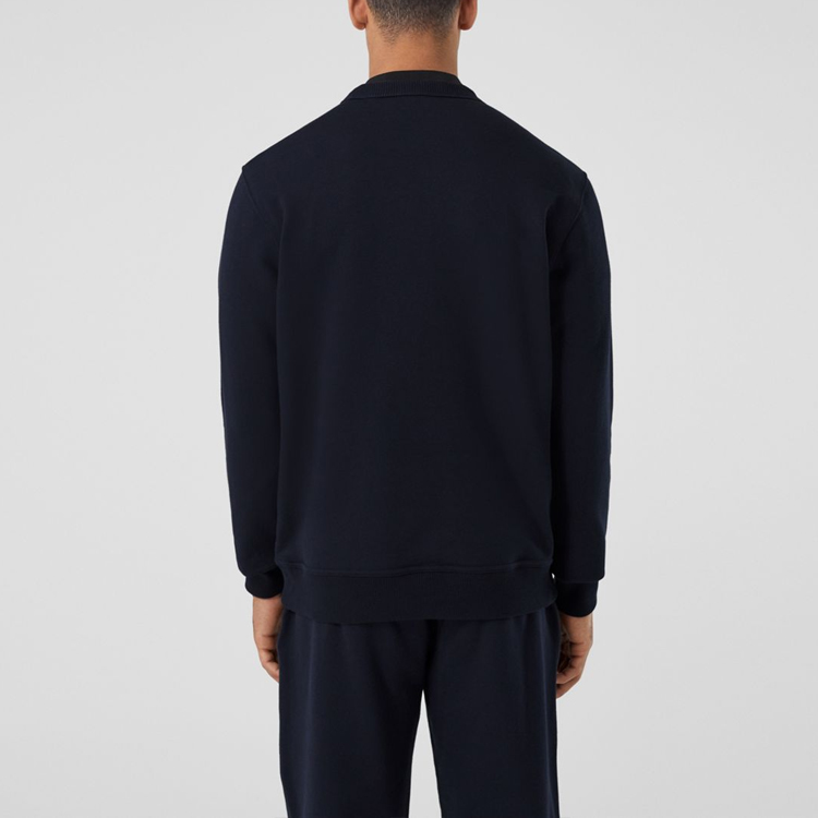 Details for Burberry FW22  Navy Blue Logo Print Pullover Long Sleeve Sweatshirt. 80612881