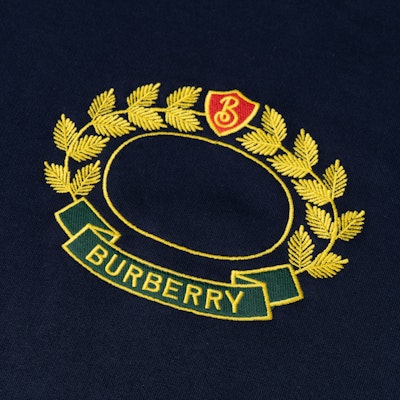 Burberry FW22 Navy Blue Logo Print Pullover Long Sleeve Sweatshirt. 80612881 Sizing Burberry FW22 Navy Blue Logo Print Pullover Long Sleeve Sweatshirt. 80612881