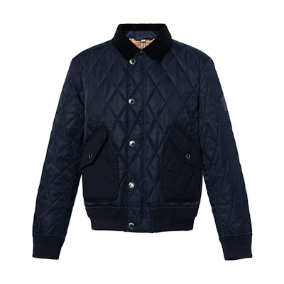 Burberry FW22 Navy Blue Quilted Zip Jacket 80387311