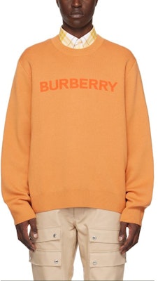 Burberry FW22 Orange Knit Sweater with Logo Jacquard Design. 80636561 Lookbook Burberry FW22 Orange Knit Sweater with Logo Jacquard Design. 80636561