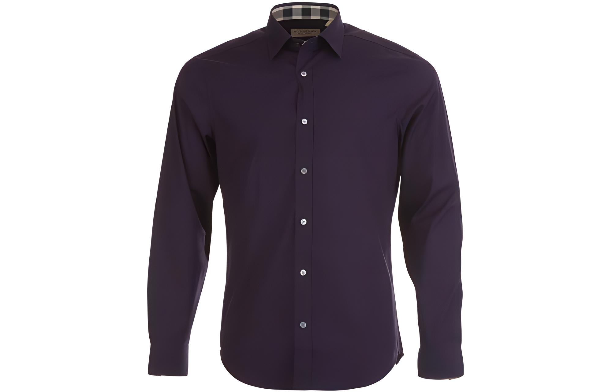 Burberry FW22  Purple Solid Single-Breasted Long-Sleeve Shirt. 39912571