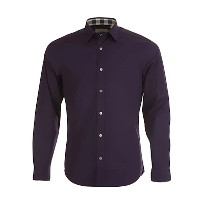 Burberry FW22 Purple Solid Single-Breasted Long-Sleeve Shirt. 39912571