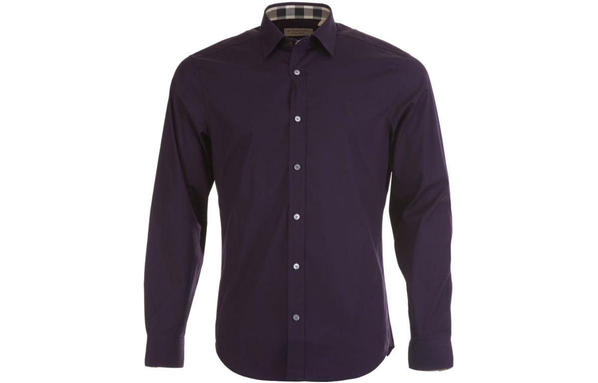 Burberry FW22  Purple Solid Single-Breasted Long-Sleeve Shirt. 39912571 圖 2