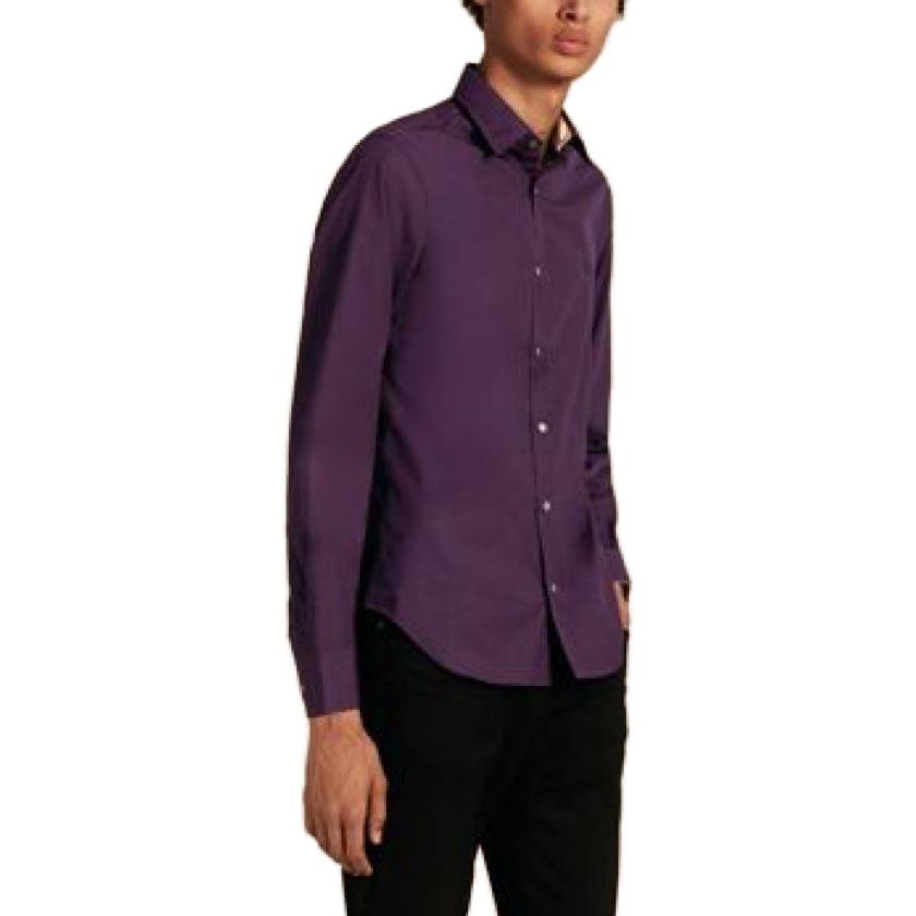 Burberry FW22  Purple Solid Single-Breasted Long-Sleeve Shirt. 39912571 圖 3