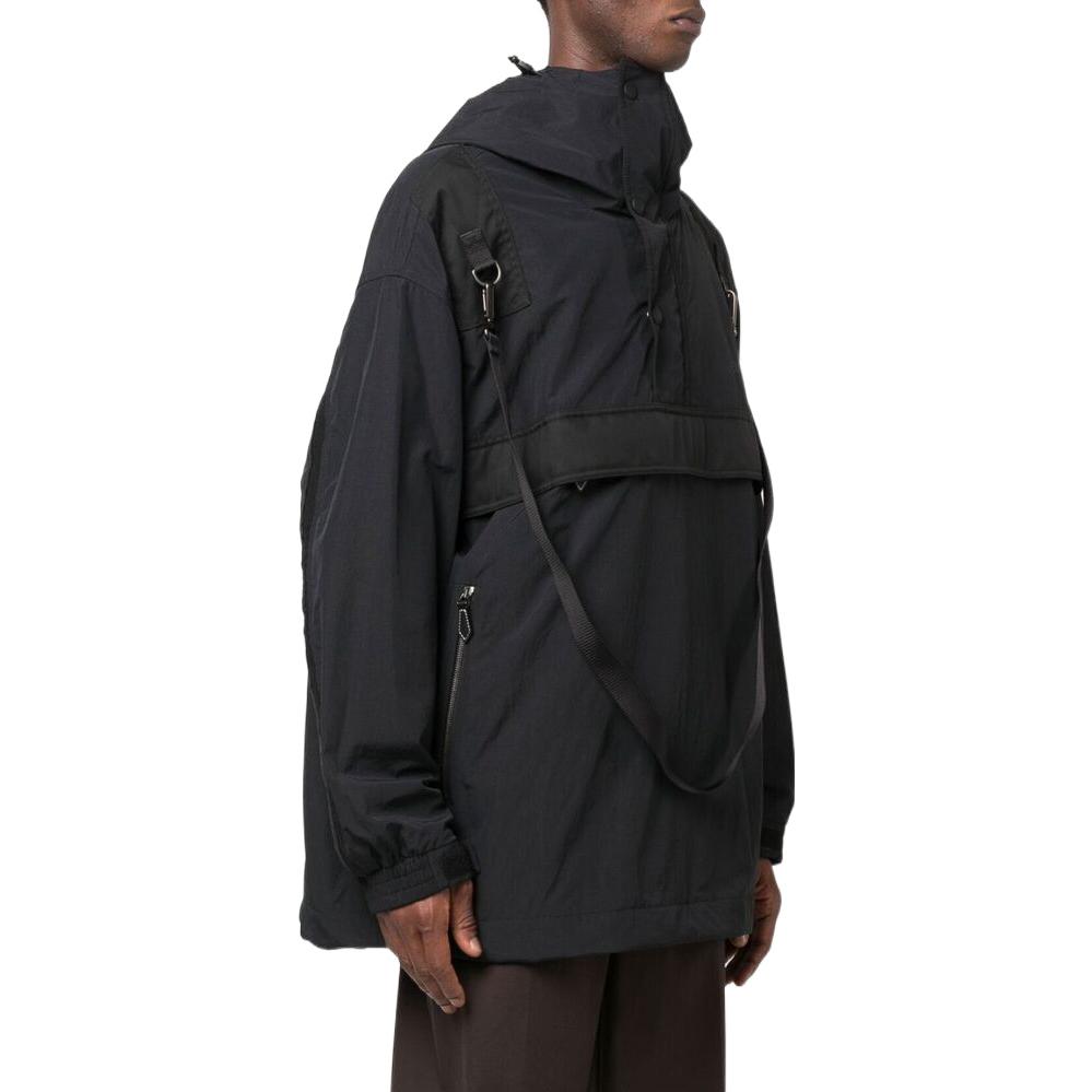 Purchase Burberry FW22  Relaxed Half-Zip Hooded Jacket Black. 80544411