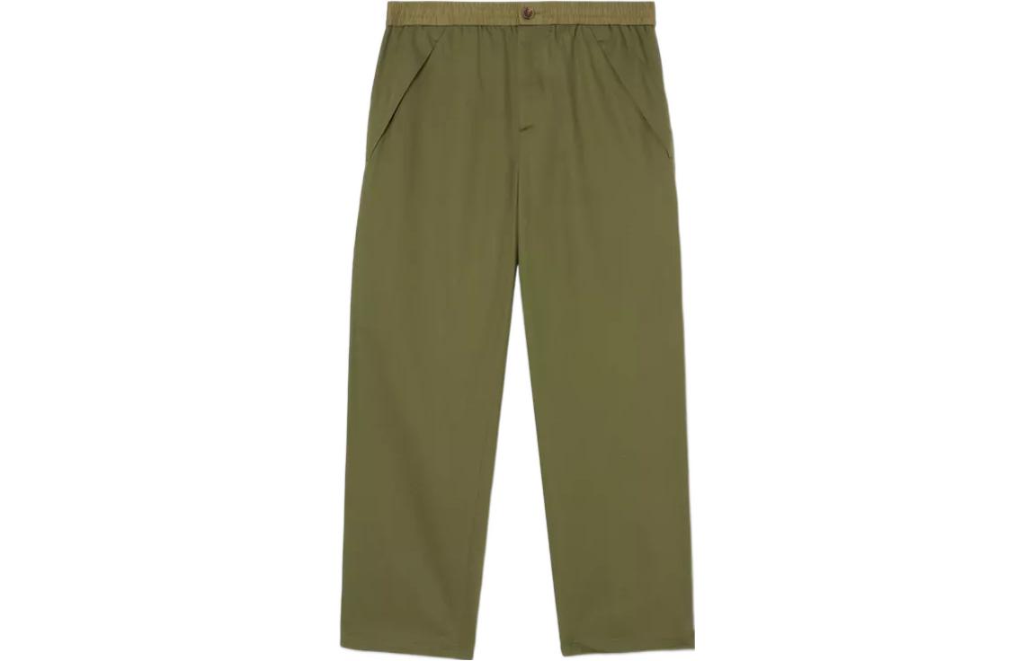 Order Burberry FW22 Pantalones Casuales Rectos con Cremallera Verde Militar 80549331