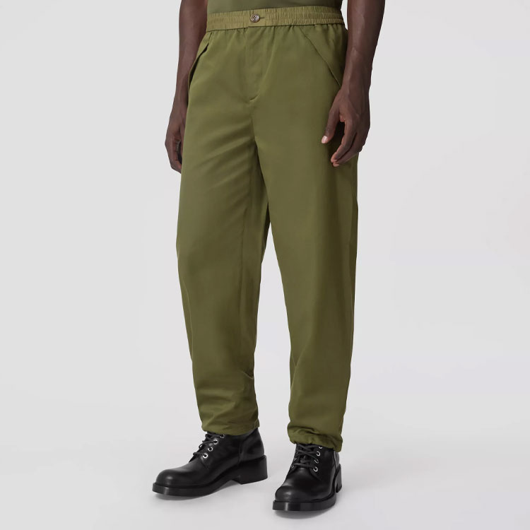 Purchase Burberry FW22 Pantalones Casuales Rectos con Cremallera Verde Militar 80549331