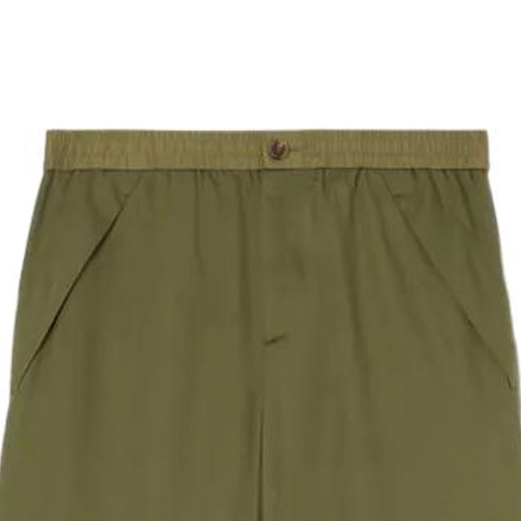Details for Burberry FW22 Pantalones Casuales Rectos con Cremallera Verde Militar 80549331