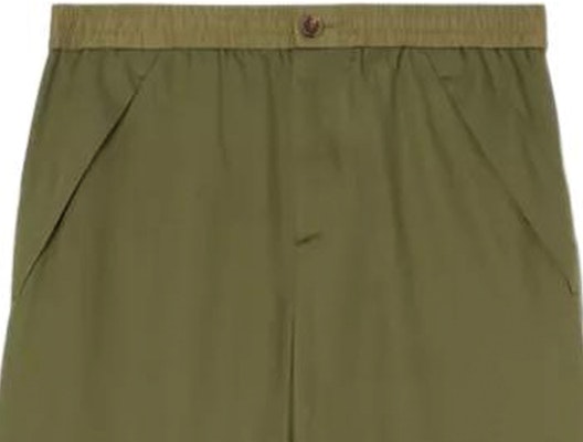 Burberry FW22 Pantalones Casuales Rectos con Cremallera Verde Militar 80549331 Details for Burberry FW22 Pantalones Casuales Rectos con Cremallera Verde Militar 80549331