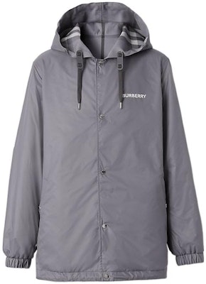 Burberry FW22 Reversible Check Hooded Long-Sleeve Jacket Gray 80576531 Order Burberry FW22 Reversible Check Hooded Long-Sleeve Jacket Gray 80576531