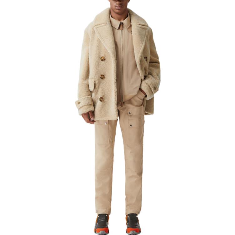 Burberry FW22  Single-Breasted Casual Coat Off-White. 80606941 圖 3