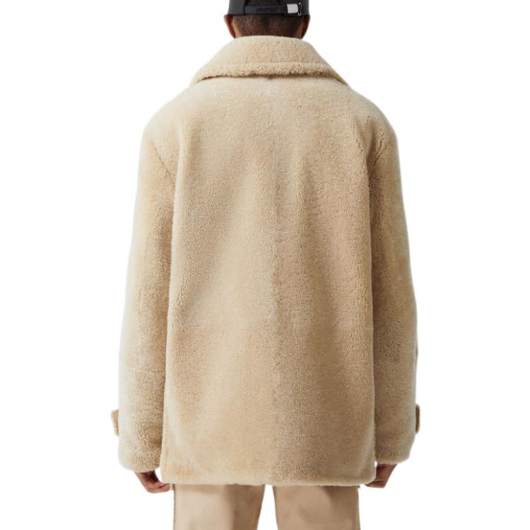 Burberry FW22  Single-Breasted Casual Coat Off-White. 80606941 圖 4