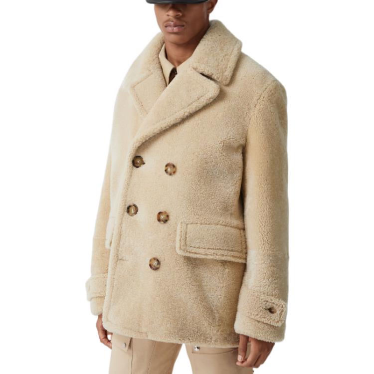 Burberry FW22  Single-Breasted Casual Coat Off-White. 80606941 圖 5