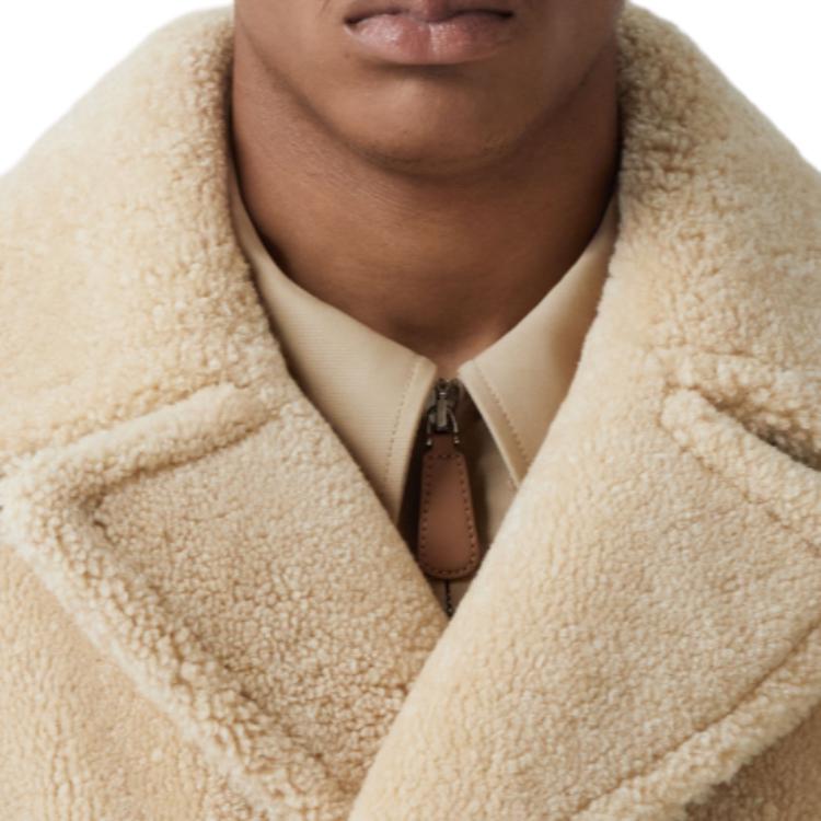 Burberry FW22  Single-Breasted Casual Coat Off-White. 80606941 圖 7