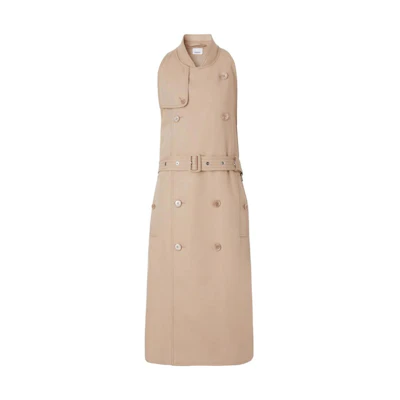 Burberry FW22 Sleeveless Double-Breasted Trench Coat Khaki 80518711
