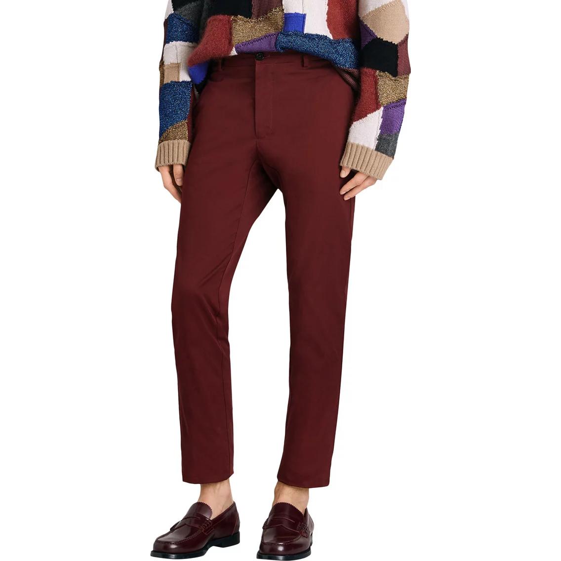 Burberry FW22  Slim-Fit Casual Pants Solid Dark Red. 80011181 圖 6