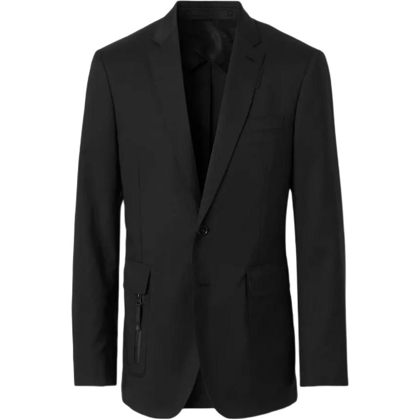 Burberry FW22  Slim Fit Single-Breasted Long Sleeve Blazer Jacket Black 80585691