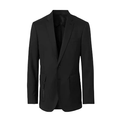 Burberry FW22 Slim Fit Single-Breasted Long Sleeve Blazer Jacket Black 80585691