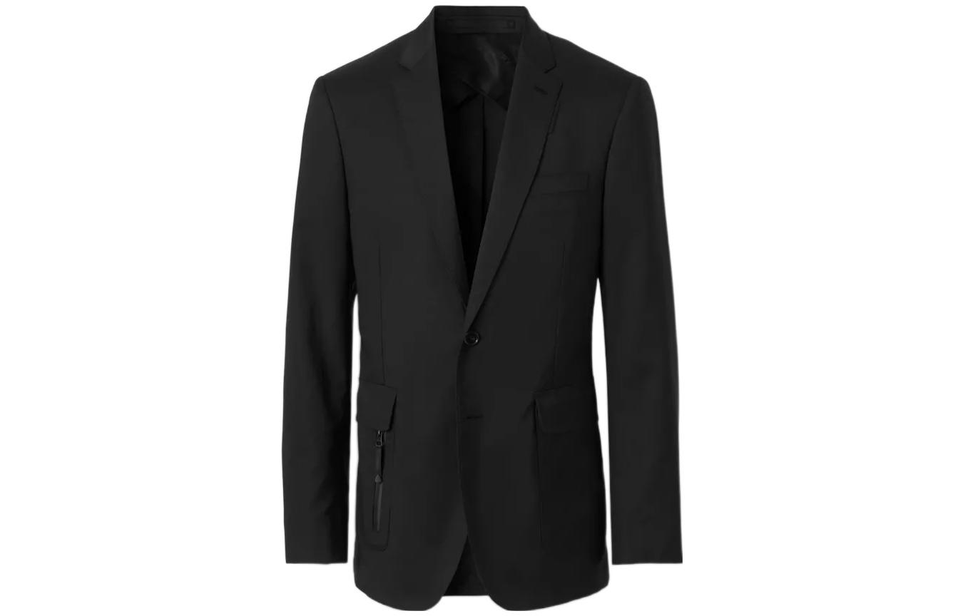 Burberry FW22  Slim Fit Single-Breasted Long Sleeve Blazer Jacket Black 80585691 圖 2