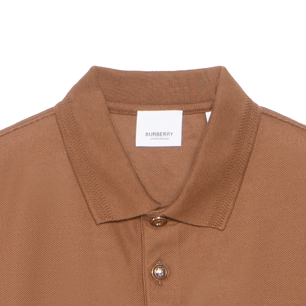 Details for Burberry FW22  Solid Casual Short Sleeve Polo Shirt Brown 80552381