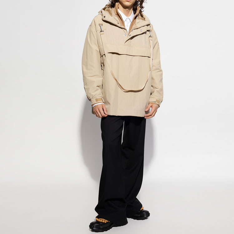 Burberry FW22  Solid Color Hooded Casual Jacket Beige. 80573541 圖 3