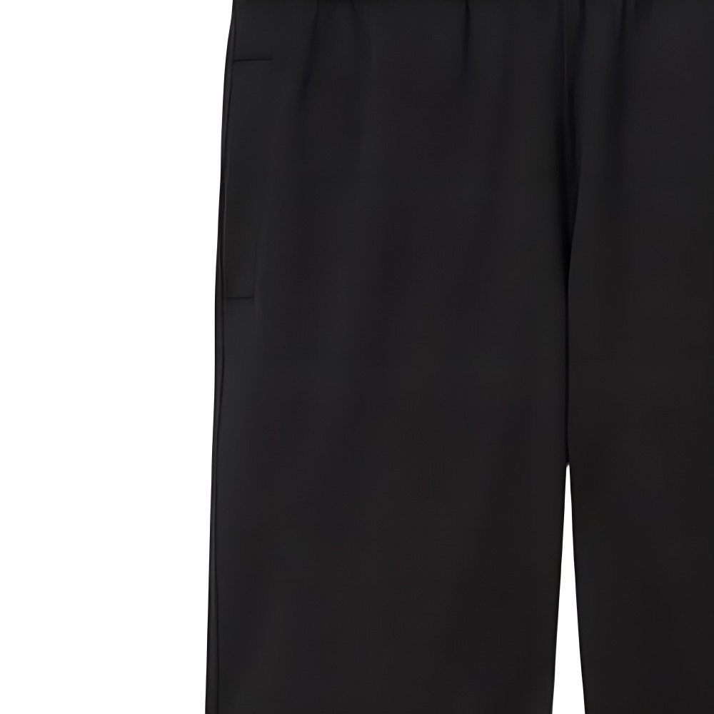 Sizing Burberry FW22 Seluar Sweatpants Hitam Longgar Warna Solid. 80534331