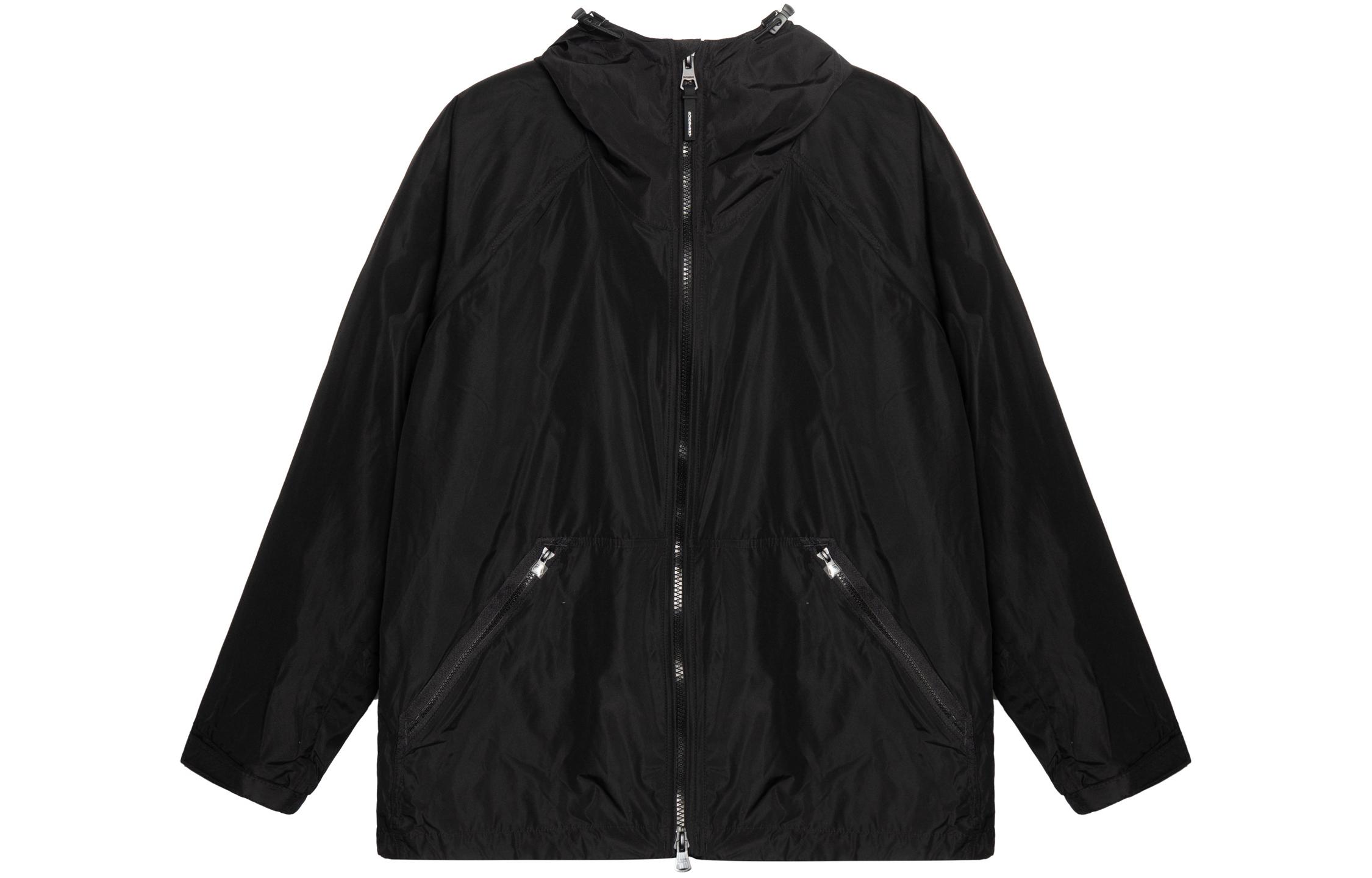 Buy Burberry FW22  Solid Color Zip-Up Hoodie Jacket in Black. 80606691