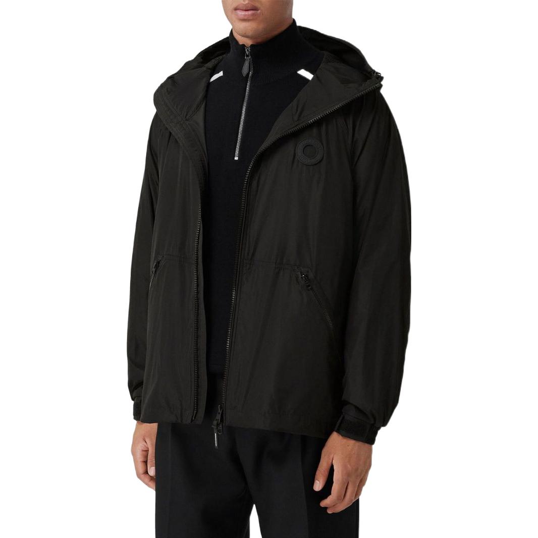 Details for Burberry FW22  Solid Color Zip-Up Hoodie Jacket in Black. 80606691