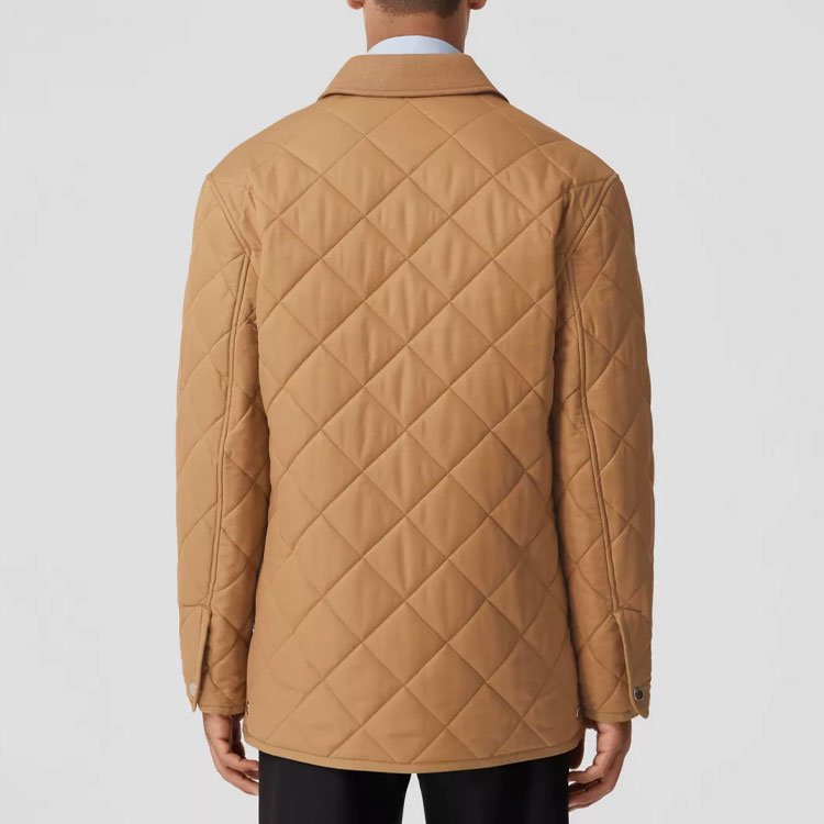 Burberry FW22  Solid Diamond Quilted Cotton Jacket Brown 80581161 圖 4