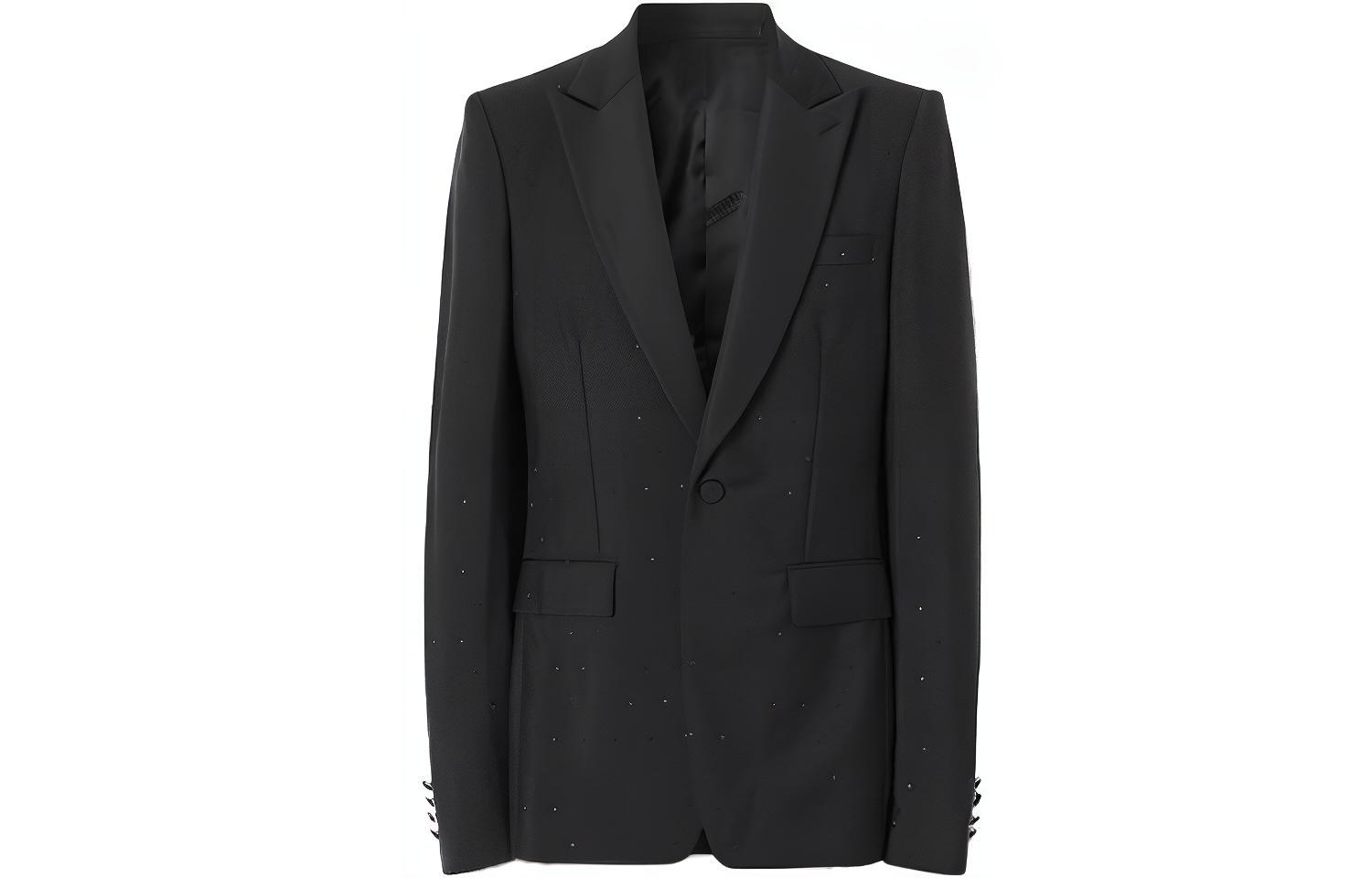 Burberry FW22  Solid Single-Button Casual Blazer Long Sleeve Black 80256261